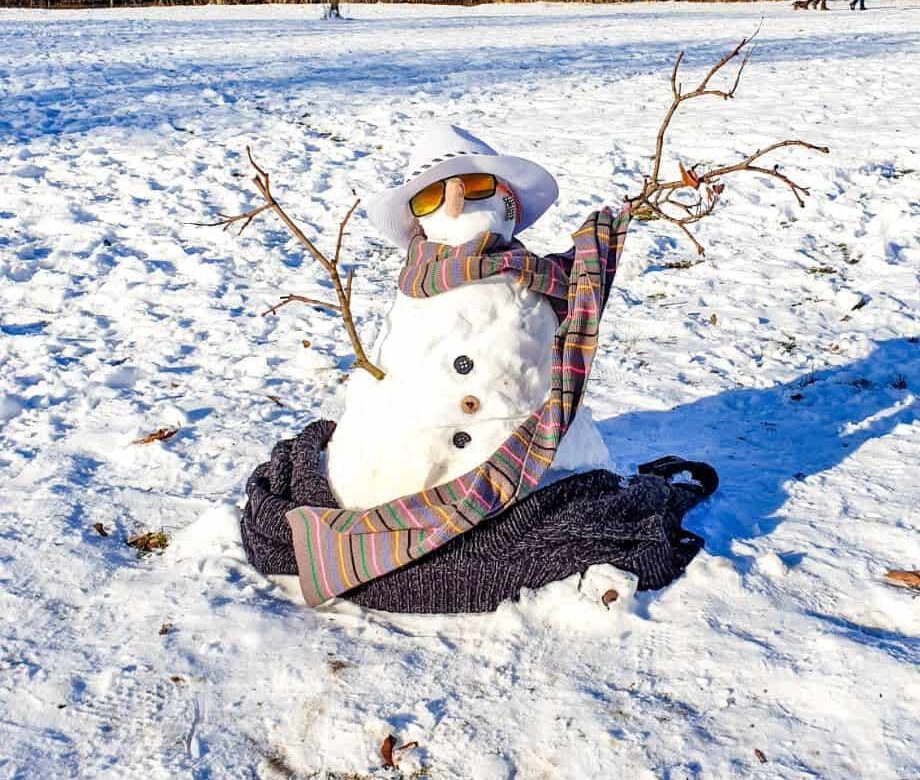 Schneemann auf der Mainwiese